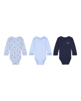 Nike Baby Essentials Baby 0 9M Long Sleeve Bodysuits 3 Pack Nike